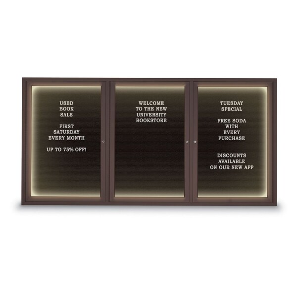 Indoor Enclosed Combo Board, 42"x32", Black Frame/Green & Pearl